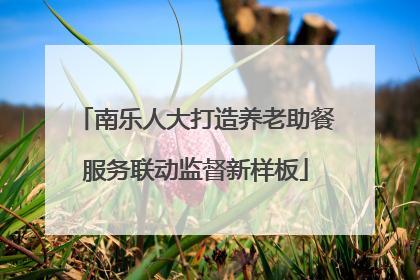 南乐人大打造养老助餐服务联动监督新样板