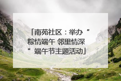 南苑社区：举办“粽情端午 邻里情深”端午节主题活动