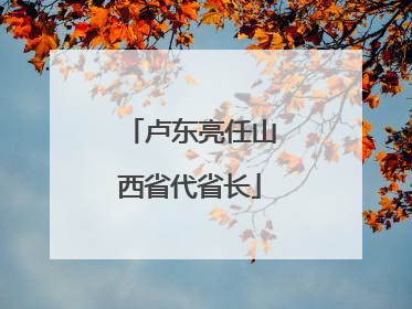 卢东亮任山西省代省长