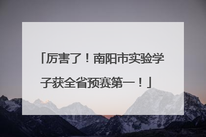 厉害了！南阳市实验学子获全省预赛第一！