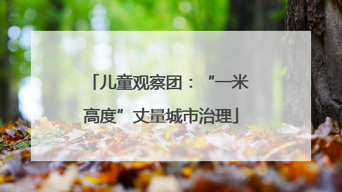 儿童观察团：“一米高度”丈量城市治理