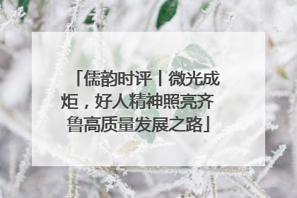 儒韵时评丨微光成炬，好人精神照亮齐鲁高质量发展之路
