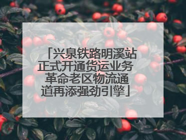 兴泉铁路明溪站正式开通货运业务 革命老区物流通道再添强劲引擎