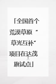 全国首个荒漠草原“草光互补”项目在达茂旗试点