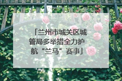 兰州市城关区城管局多举措全力护航“兰马”赛事