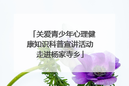 关爱青少年心理健康知识科普宣讲活动走进杨家寺乡
