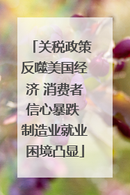 关税政策反噬美国经济 消费者信心暴跌 制造业就业困境凸显