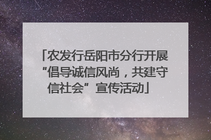 农发行岳阳市分行开展“倡导诚信风尚，共建守信社会”宣传活动