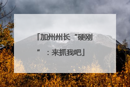 加州州长“硬刚”：来抓我吧
