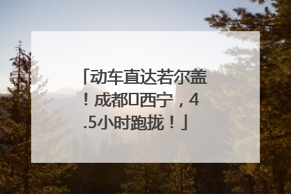动车直达若尔盖！成都⇄西宁，4.5小时跑拢！