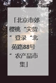 北京市郊樱桃“尖货”登录“北苑路88号”农产品市集