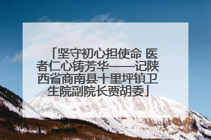 坚守初心担使命 医者仁心铸芳华——记陕西省商南县十里坪镇卫生院副院长贾胡委