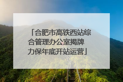 合肥市高铁西站综合管理办公室揭牌 力保年底开站运营