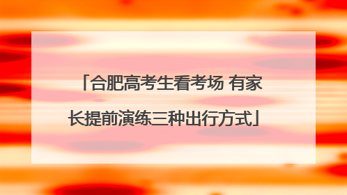 合肥高考生看考场 有家长提前演练三种出行方式