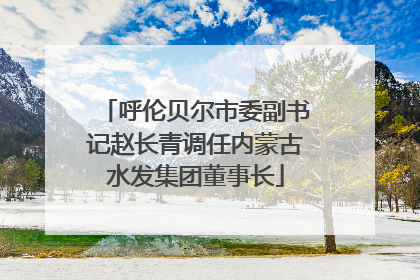 呼伦贝尔市委副书记赵长青调任内蒙古水发集团董事长