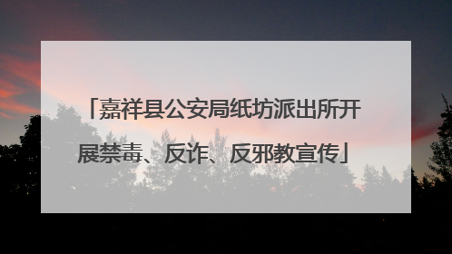 嘉祥县公安局纸坊派出所开展禁毒、反诈、反邪教宣传
