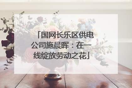 国网长乐区供电公司施晨晖：在一线绽放劳动之花