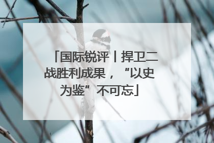 国际锐评丨捍卫二战胜利成果，“以史为鉴”不可忘