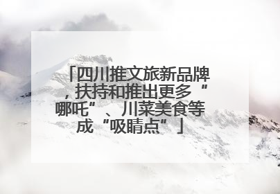 四川推文旅新品牌，扶持和推出更多“哪吒”、川菜美食等成“吸睛点”