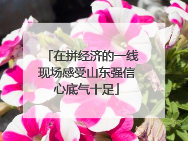 在拼经济的一线现场感受山东强信心底气十足
