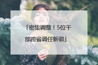 密集调整！5位干部跨省调任新疆