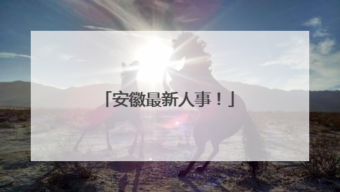 安徽最新人事！