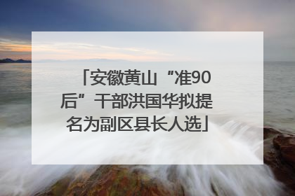 安徽黄山“准90后”干部洪国华拟提名为副区县长人选