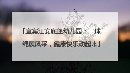 宜宾江安底蓬幼儿园：一球一绳展风采，健康快乐动起来