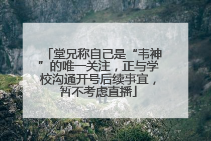 堂兄称自己是“韦神”的唯一关注，正与学校沟通开号后续事宜，暂不考虑直播