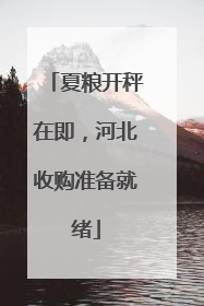 夏粮开秤在即，河北收购准备就绪