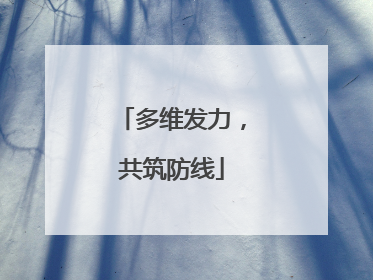 多维发力，共筑防线