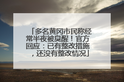 多名黄冈市民称经常半夜被臭醒！官方回应：已有整改措施，还没有整改情况