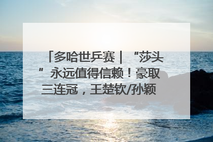 多哈世乒赛｜“莎头”永远值得信赖！豪取三连冠，王楚钦/孙颖莎就是最强混双