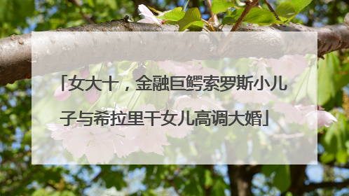 女大十，金融巨鳄索罗斯小儿子与希拉里干女儿高调大婚