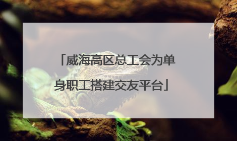 威海高区总工会为单身职工搭建交友平台