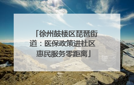 徐州鼓楼区琵琶街道：医保政策进社区 惠民服务零距离