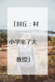 封丘：村小学来了大教授