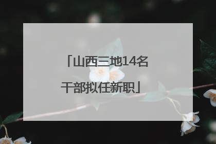 山西三地14名干部拟任新职