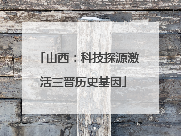 山西：科技探源激活三晋历史基因