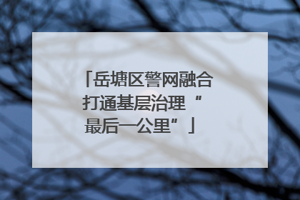 岳塘区警网融合 打通基层治理“最后一公里”