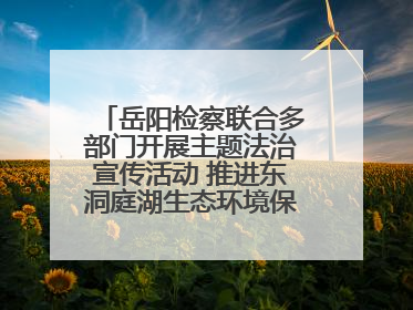岳阳检察联合多部门开展主题法治宣传活动 推进东洞庭湖生态环境保护工作