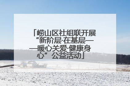 崂山区社组联开展“新阶层·在基层——暖心关爱·健康身心”公益活动