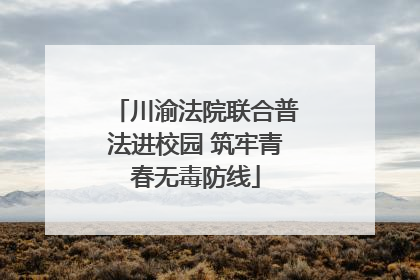 川渝法院联合普法进校园 筑牢青春无毒防线