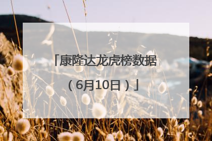 康隆达龙虎榜数据（6月10日）