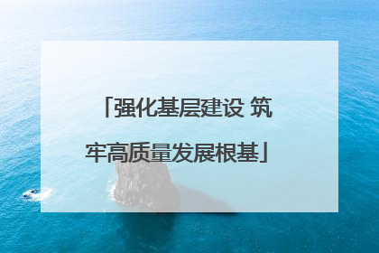强化基层建设 筑牢高质量发展根基