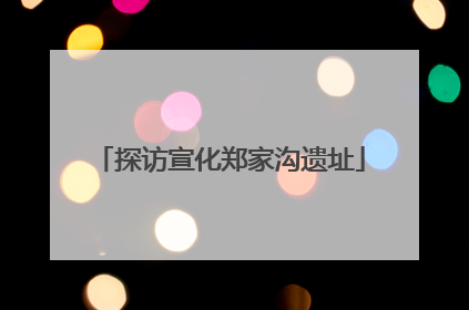 探访宣化郑家沟遗址