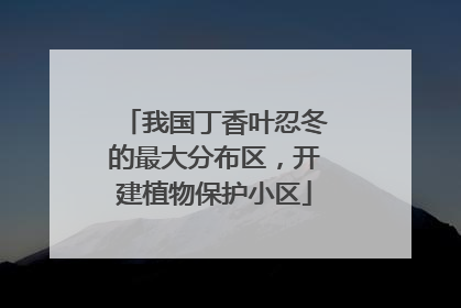 我国丁香叶忍冬的最大分布区，开建植物保护小区
