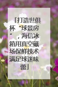 打造世俱杯“球景房”，海信冰箱用真空磁场保鲜技术满足球迷味蕾