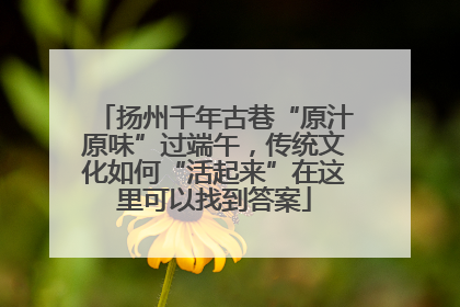 扬州千年古巷“原汁原味”过端午，传统文化如何“活起来”在这里可以找到答案