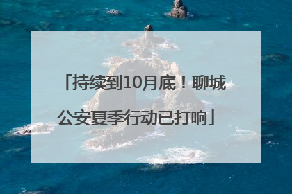 持续到10月底！聊城公安夏季行动已打响